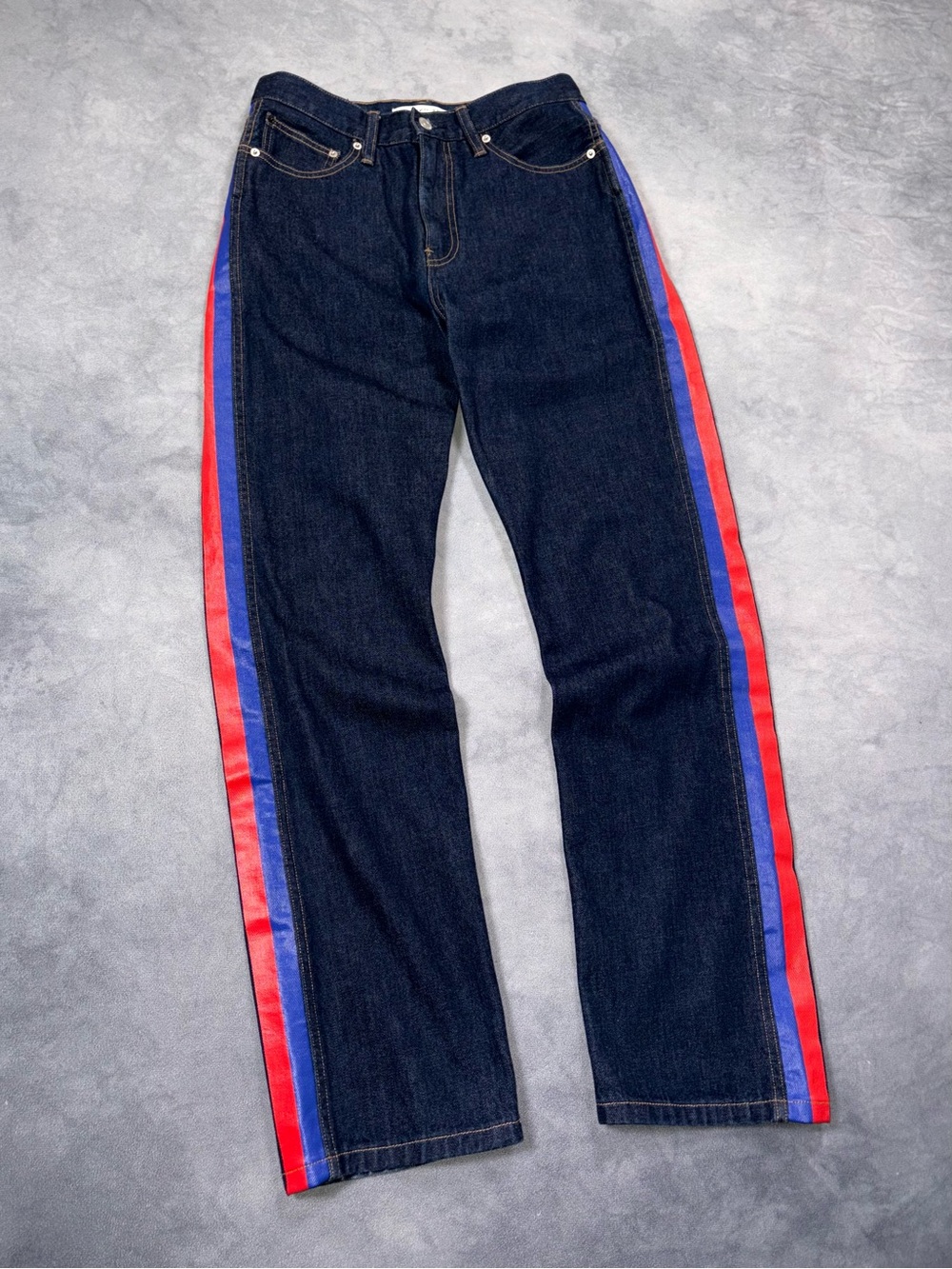 Raf Simons for Calvin Klein Jeans SS18 CKJ 030 High Rise Straight Striped Jeans - Picture 4 of 16